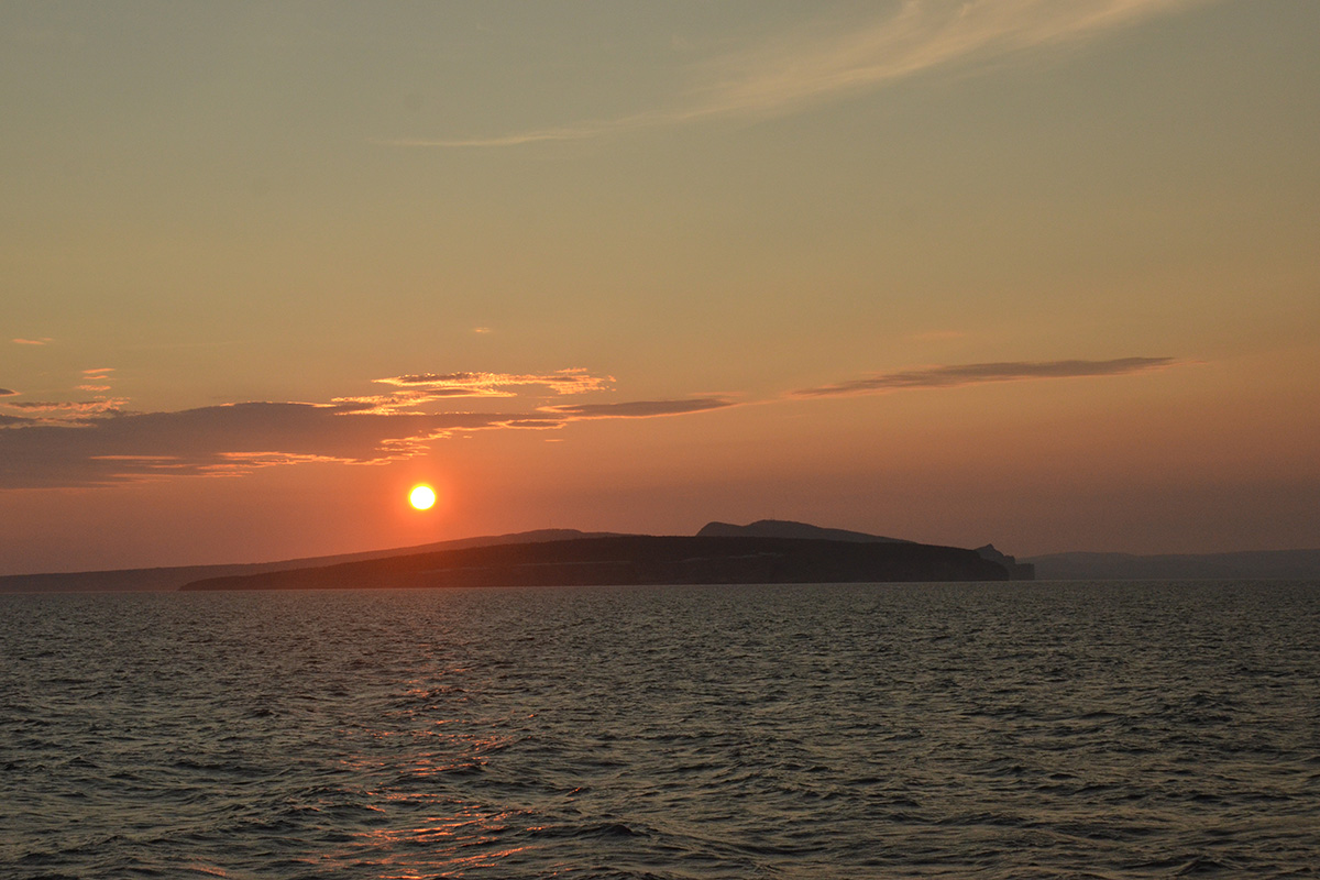 sunset over the water