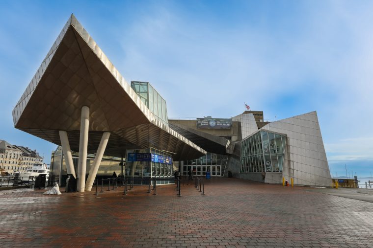 Exterior front entrance to the aquarium