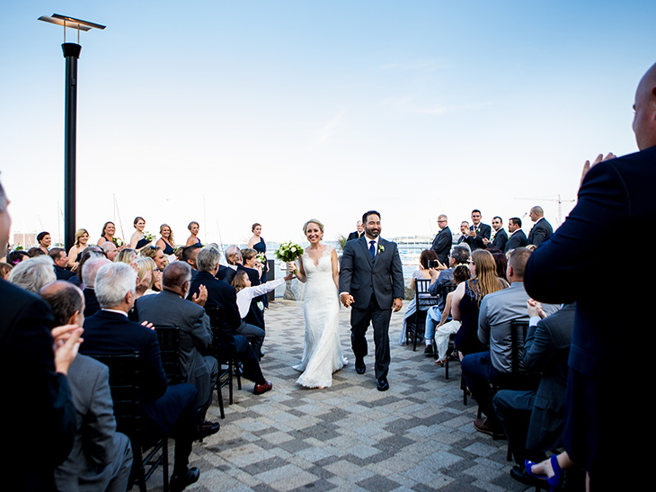 Wedding ceremony at the New England Aquarium.