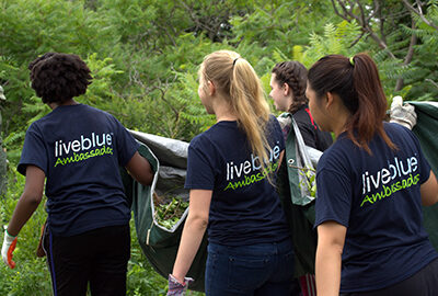 Teens volunteer at a coastal clean-up