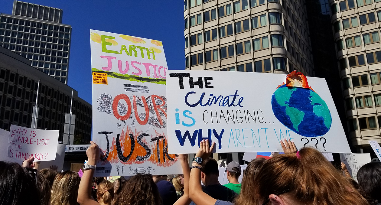 ClimaTeens at a Climate Strike in Boston