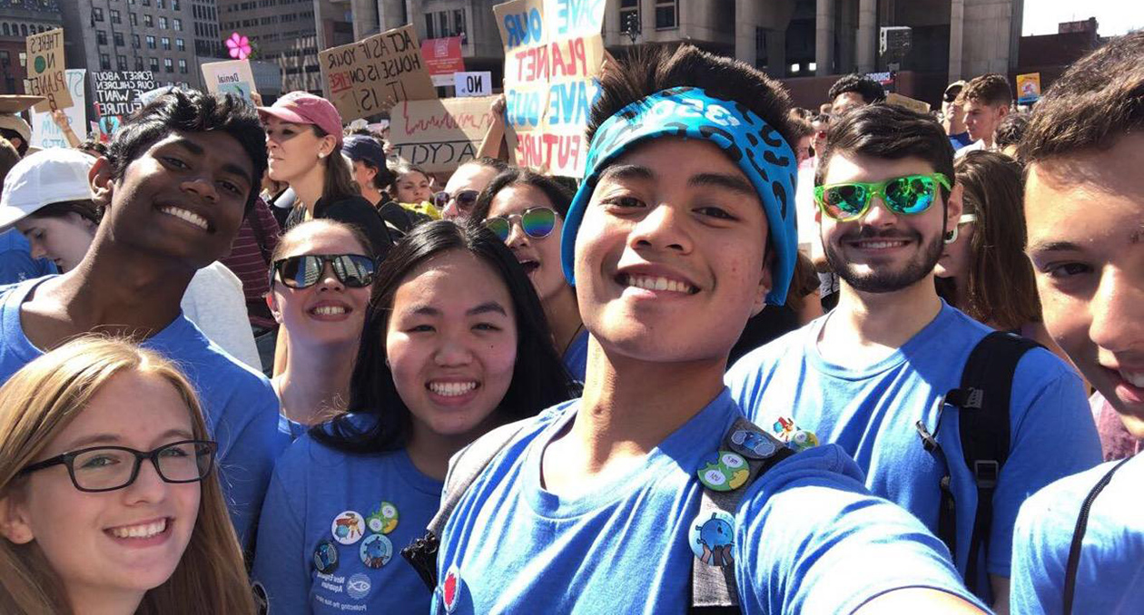 ClimaTeens at a Climate Strike in Boston