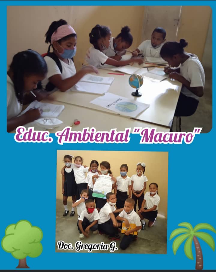 A collage of school students in Macuro