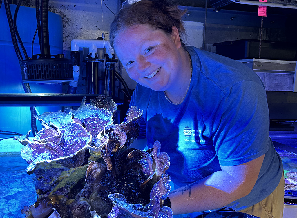 Adi behind the scenes at the Aquarium