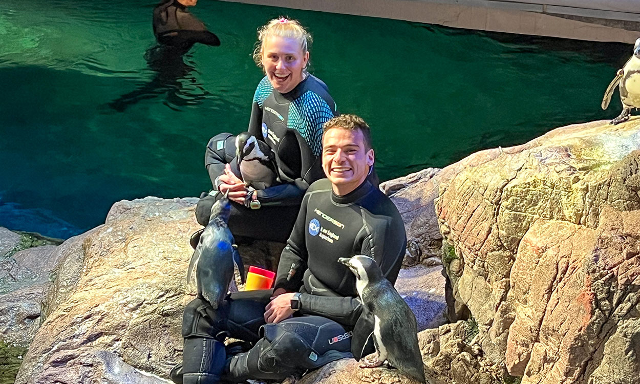 Members of the New England Aquarium Animal Care Team
