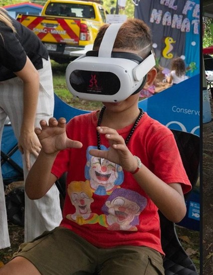 Niños participan en experiencias de realidad virtual.