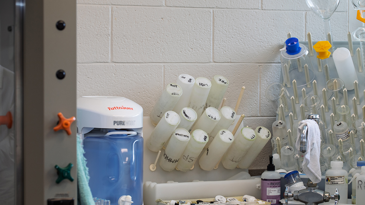 Lab equipment used for testing water at the Aquarium